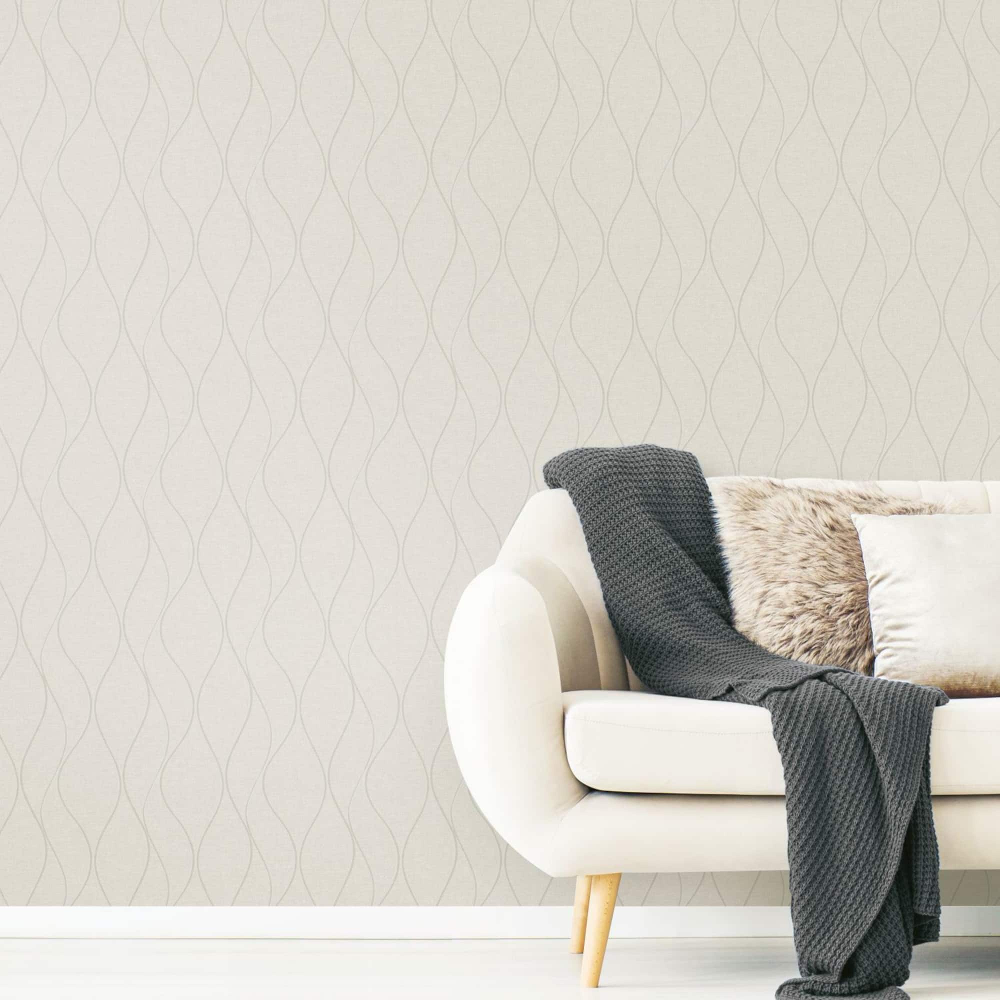 RoomMates Wave Ogee Peel & Stick Wallpaper